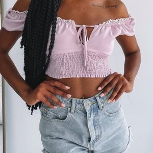 Beginning Boutique Hot In Here Crop Top in Lilac